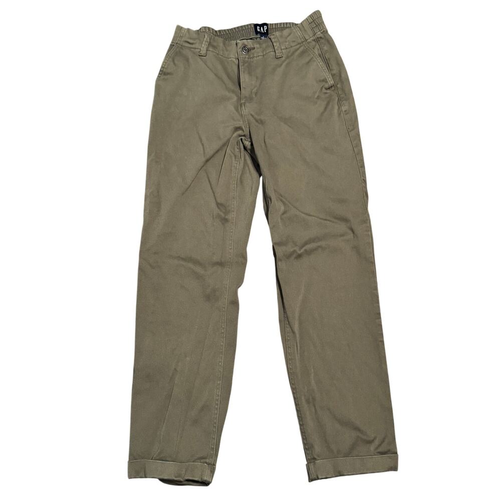 GAP Womens Size 2 Olive Green Utility Chino Pants Elastic Waist Pull On Trousers
